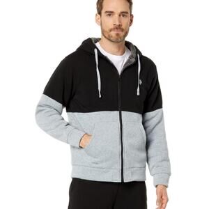 U.S. Polo Assn. NWT Men's Gray and Black Faux Fur Lined Hoodie Jacket Size Small